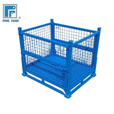 High quality industrial storage box mesh  Metal Wire Mesh Storage box with Move-able Door