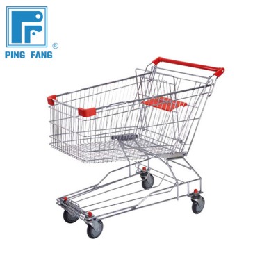 High Quality Cheap Asian Style 125L Supermarket Grocery Shopping Trolley Cart