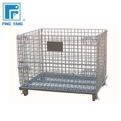 High quality galvanized Steel wire mesh container metal cages pallet