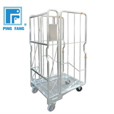 Logistics foldable metal wire mesh roll cage cart for sale /3 Sided A frame Roll Cage Tube