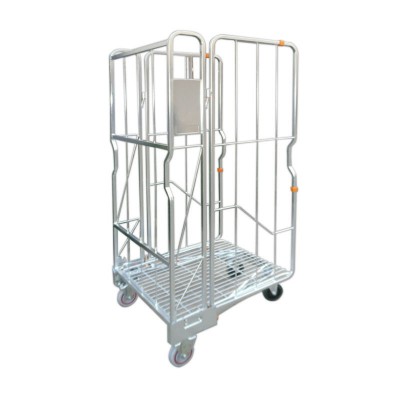 Heavy duty supermarket store 3 sided a frame galvanized steel roll cage