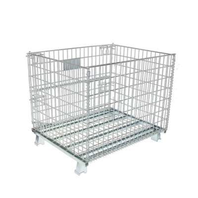 Steel foldable container high quality logistics wire mesh roll cage trolley