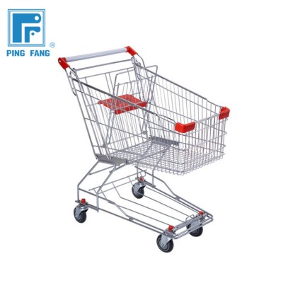 Hot sale supermarket equipment with seat Asian style metal shopping trolley