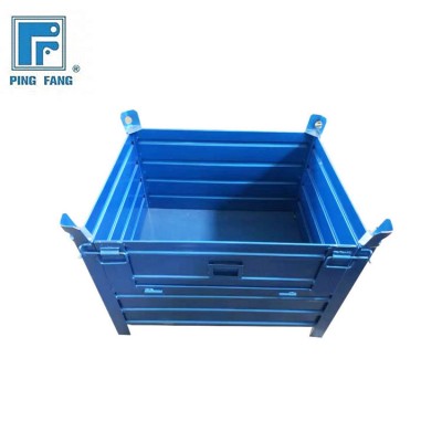 High capacity heavy duty foldable galvanized steel pallet box